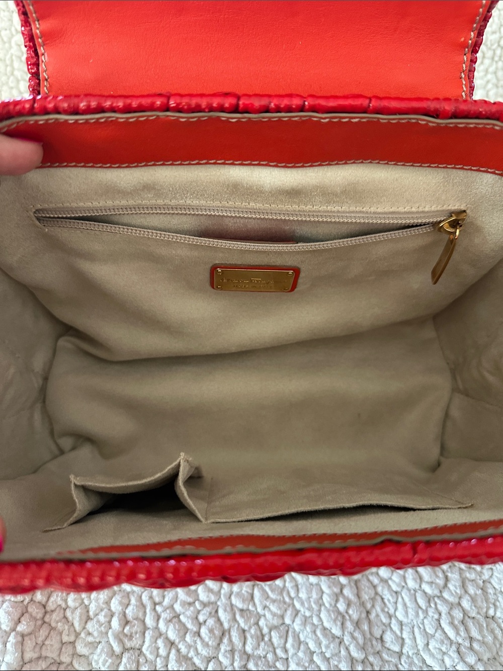 Salvatore Ferragamo Gancini Red Woven Rattan Basket Top-Handle Satchel with CoA - Picture 14 of 16